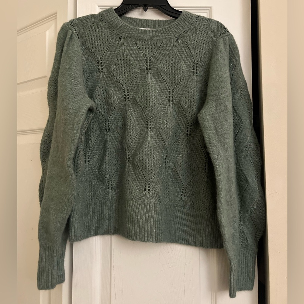NWOT Old Navy Green/Blue Crew Neck Textured Sweater